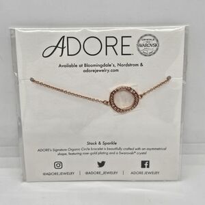 NWT Adore by Swarovski Organic Circle Bracelet in Rose Gold